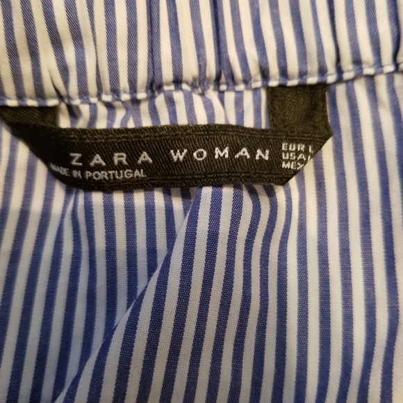 Zara Off The Shoulder Top Blue And White Striped - Picture 6 of 6